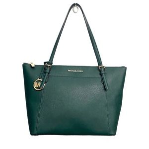 Michael Kors Large East West Tote Bag Saffiano Leather Green Voyager? New NWOT